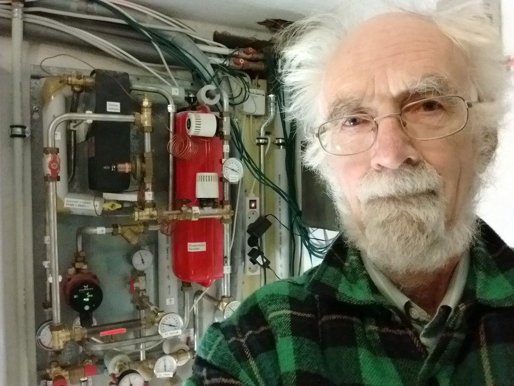 Tim Padfield in his house cellar