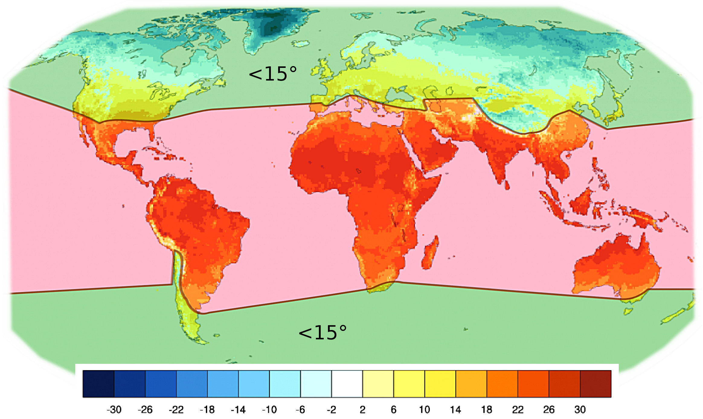 The annual mean temperature 1951 - 1980